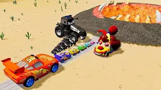 Big & Small McQueen & Police Car vs Zombie Mack  BeamNG.drive