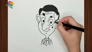 How to Draw Mr. Bean | Easy Cartoon Drawing and Coloring Tutorial