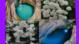 Beautiful view of  Spa pool in karijini National park and  Liusu flower in China