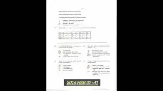 2016 HUMAN AND SOCIAL BIOLOGY   PAPER 1 QUESTION 37-41
