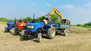 Sonalika Di-35 Tractor Loading Soil Jcb | Tractor Fully Load | Tractor Loading | Tractor Video (95)