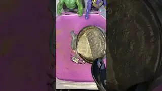 Various fruit figurines made of molten metal #MetalArt #moltenmetal