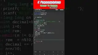 Binary To Decimal In C 