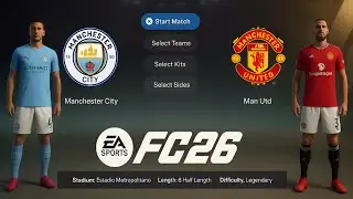 Геймплей EA FC 26 для PS4 / Манчестер Сити против Манчестер Юнайтед
