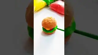 Trying Clay art for the first time 🤩Diy clay burger 🍔#art #cute #clay