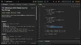 712. Minimum ASCII Delete Sum for Two Strings