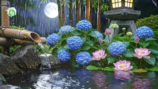 Deep Sleep Music 🌙💧 Sleep Sounds for Gentle Sleep Bamboo Water with Soft Rain