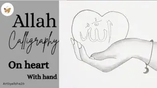 How to draw Girl heart with hand | Muslim girl drawing | Drawing for Muslim pencil sketch
