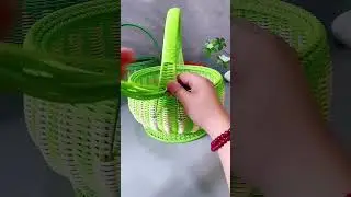 Basket making process with plastic yarn