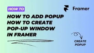 Create a Pop-Up Window in #Framer | Easy Framer Tutorial How to Add  pop up  in Framer