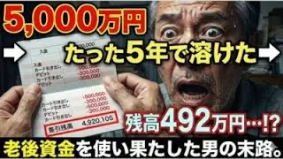 【老後破産】資産5,000万円を手にした60歳独身男の末路　5年後に通帳を見て床に泣き崩れた理由。【ゆっくり解説】