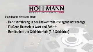 Hoffmann Personaldienstleistungen &bull; Mitarbeiter in der Endkontrolle gesucht!