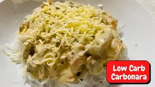 LOW CARB BACON AND MUSHROOM CARBONARA/ KETO FRIENDLY / FILIPINO STYLE