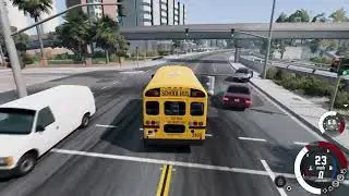 Drivers who Ignore School Bus Stop Signs | Police Chase | BeamNG