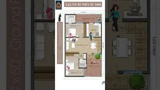 30x50 House Plan with Car Parking, 2BHK House Design, 30' by 50' House Map, 30*50 Home Plan