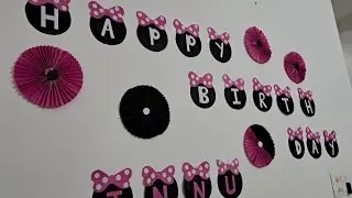 #birthday🥳/ #birthdaydecoration🎊/ #mikeymouse theme/ decirations with papper/ #easydecorations🍃
