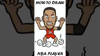 🏀HOW TO DRAW NBA PLAYER/ Scottie Pippen /Chicago Bulls/procreate painting/~🏀#cartoon #draw #nba