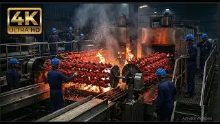 F&aacute;brica Gigante de Pollo Tandoori | La L&iacute;nea de Producci&oacute;n Llena de Humo