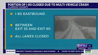 Multi-vehicle crash on I-80 causing traffic delays across western Pennsylvania | WTAJ