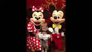 Hunter meeting Mickey and Minnie