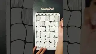 Yan 11 - Stress Relief Art: Easy Line Drawing 🖤 #shorts #doodlewithyan