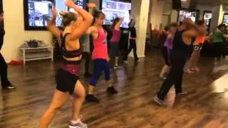 Funky jazz fitness dance class
