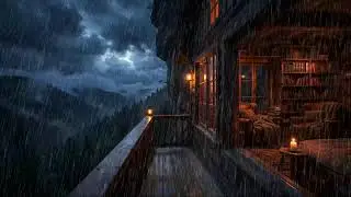 Soothing Rain on the Wooden Forest Lodge at Night 🌧️✨ | Calm Ambience for Deep Sleep