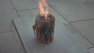 Swedish Log Fire Pit Instant Outdoor Heating 2 Hour Burn Citronella Candle
