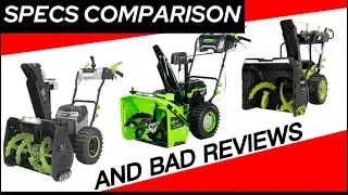 Ryobi vs. E-GO vs. Greenworks Snowblower | Specs comparison &     Negative Reviews