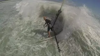 Wave Kite Surfing Big Waves Beadnell Bay England - Kiting UK - RRD Religion - GoPro 3 - Kiteboarding