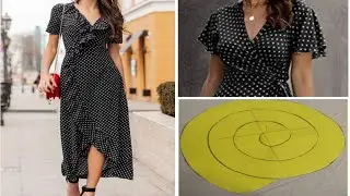how to cut And Sew A Long frill Maxi dress/Wrap dress cutting and stitching in Hindi