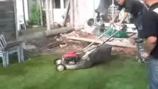 how to cut the grass on stilts