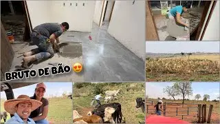 FUI PRA LIDA COM O MARIDO| FOMOS PRO S&Iacute;TIO| TRABALHAMOS AT&Eacute; TARDE DA NOITE ASSENTANDO PISO DA CASA🙏🏼