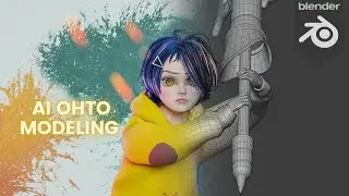 Blender 3d modeling timelapse - Ai Ohto [Wonder Egg Priority] anime
