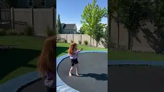 FRONT FLiP!! adley practices her trampoline tricks in the backyard! #shorts