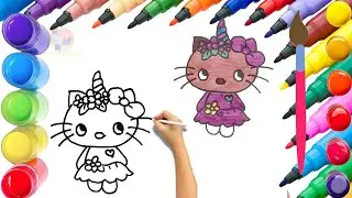 How To Draw cute Kitty  Drawing, Painting & Coloring For Kids and Toddlers_ Child Art 🐋🌈🎨