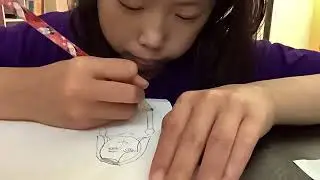 Fast forward drawing a human girl 