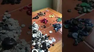 Sorting a Jar of Vintage and Antique Buttons | #shorts
