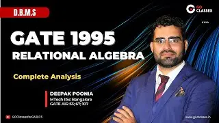 GATE CSE 1995 - Relational Algebra | Author, Publisher, Book | DBMS | Deepak Poonia