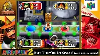 Mario Party 2 But They're In Space! (and really lucky) - Space Land Pt 1