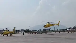 Crazy helicopter take-off and landing simultaneously . #heli #rotor #aviation #helipad #crazy