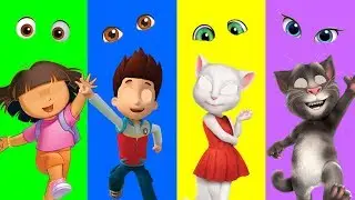 Wrong eyes Funny Disney The Dora, Talking tom, Talking angela Finger Family Nursery Rhymes Kids Toy