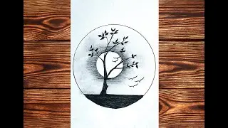 🎨 &ldquo;Easy Yet Stunning Moon and Tree Drawing Tutorial for Beginners&rdquo;