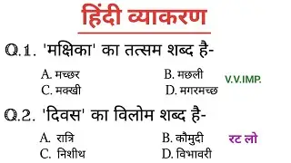 सामान्य हिंदी। Hindi। परीक्षा में पूछे जाने वाले प्रश्न। हिंदी व्याकरण#hindisahitya #hindivarnmala 