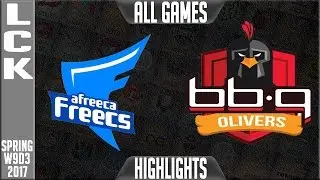 Afreeca Freecs vs bbq Olivers Highlights All Games - LCK W9D3 Spring 2017 AFs vs BBQ All Games