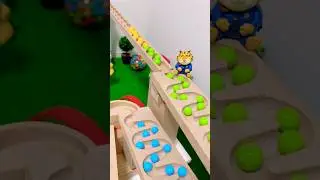 marble Run Race ASMR #204 Wooden Wave Course Colorful Marbles  #marblerun #marblerunrace #asmr