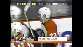 Chicago Blackhawks @ Philadelphia Flyers - Feb. 24, 2004 - Alex Zhamnov, Tony Amonte, Patrick Sharp