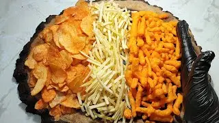 Colorful Unpacking ASMR Crunchy, chips and Slice potatoes Unpacking ASMR