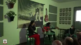 Paqui Ríos y José de Pura en la Peña Flamenca Pozo Nuevo de Olivares