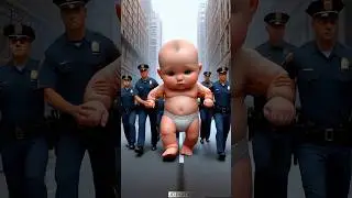 Un b&eacute;b&eacute; mignon a mang&eacute; tous les raisins, puis la police a arr&ecirc;t&eacute; le b&eacute;b&eacute; 😭 #ai #b&eacute;b&eacute; #police